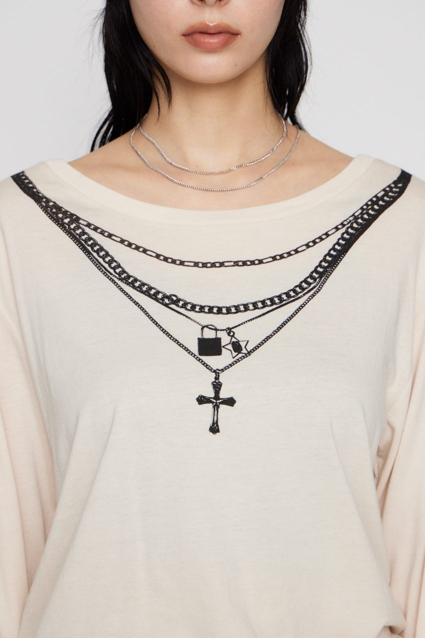 PENDANT PRINT ロングスリーブＴシャツ IVOY FREE