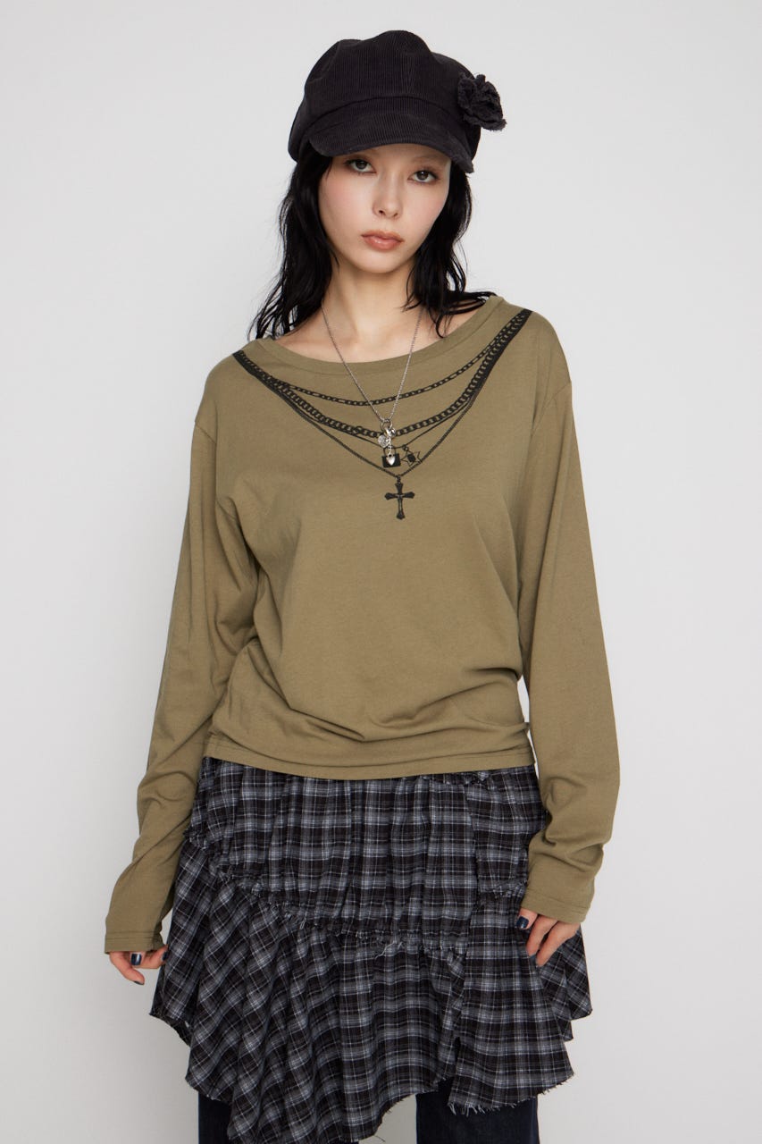 PENDANT PRINT ロングスリーブＴシャツ KHA FREE