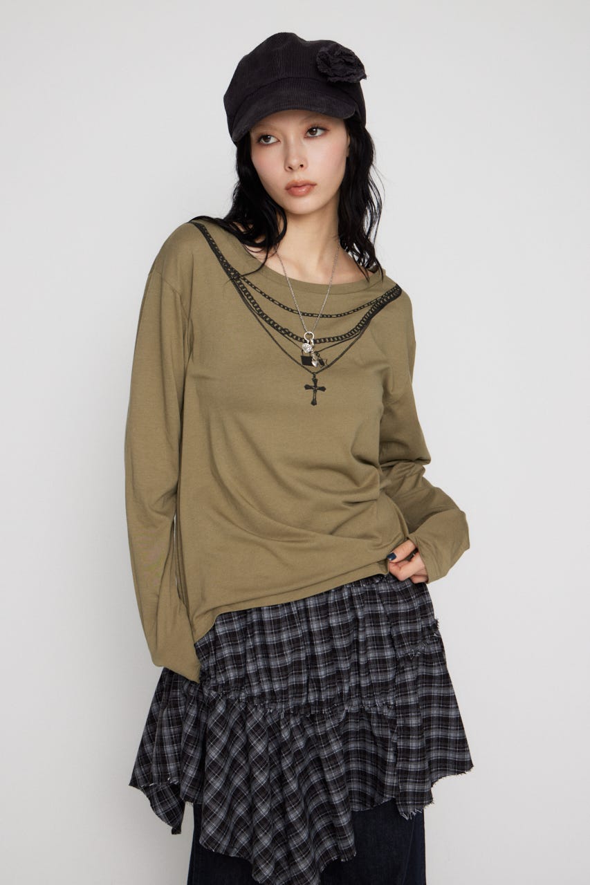PENDANT PRINT ロングスリーブＴシャツ KHA FREE