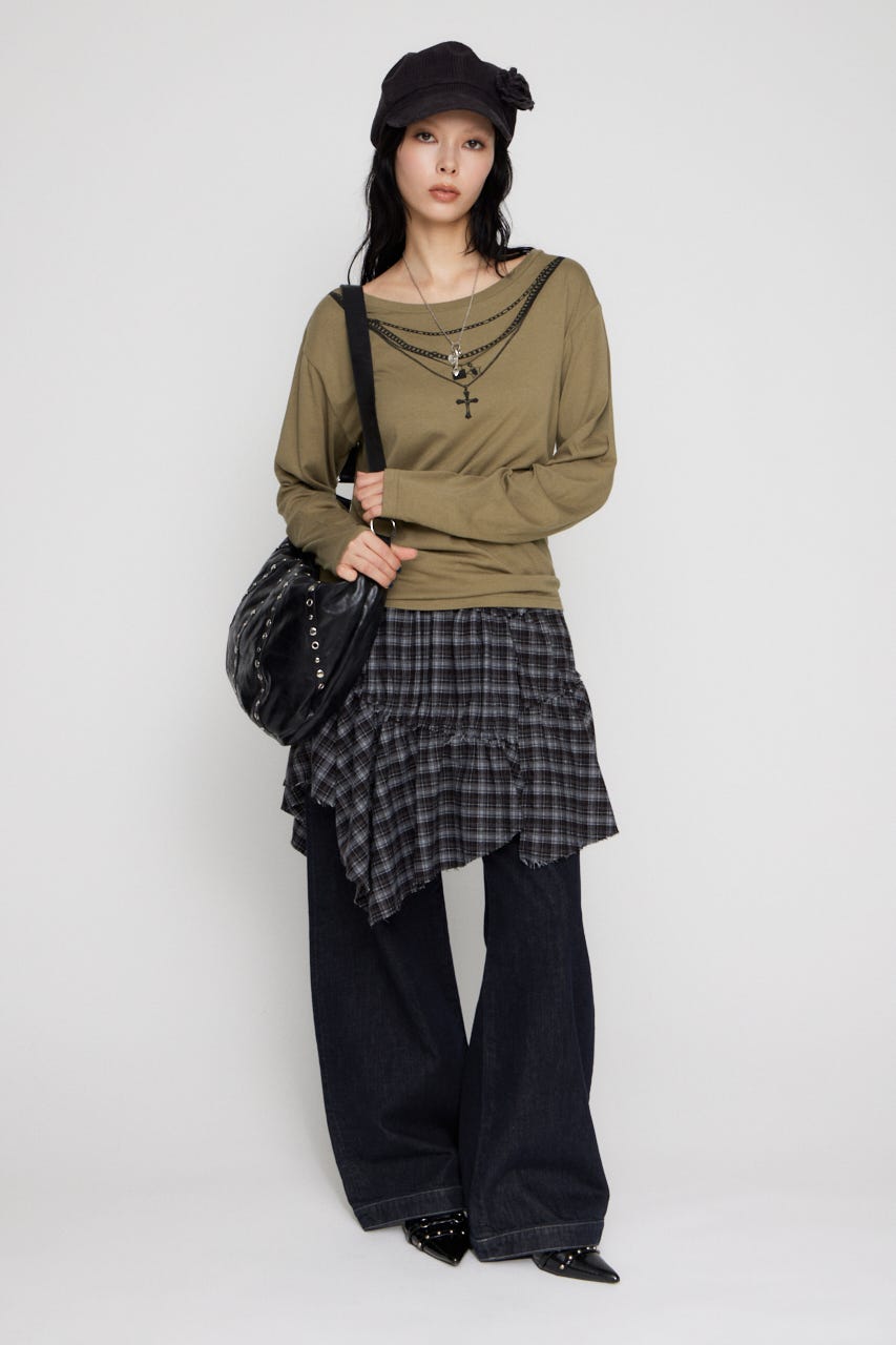 PENDANT PRINT ロングスリーブＴシャツ KHA FREE