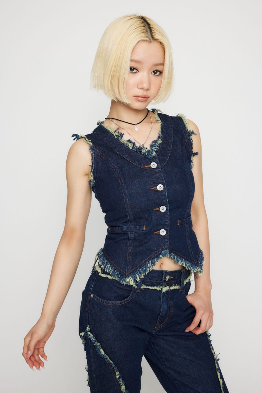 YAMADAYA CLOVEテンセルデニムメッシュベスト YAMADAYA☆CLOVEテンセルデニムメッシュベスト