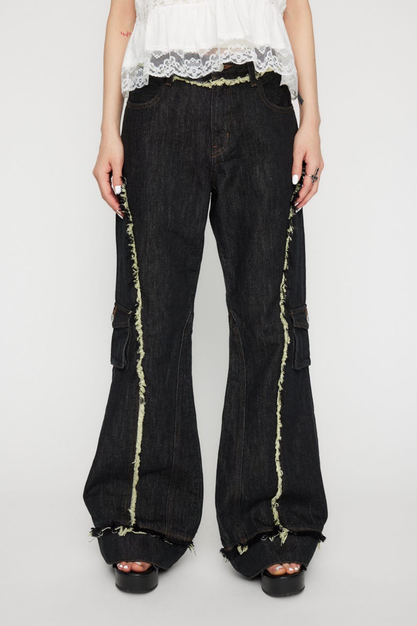 LAGUA GEM | FRINGE LINE FLARE デニム (フレア ) |SHEL'TTER