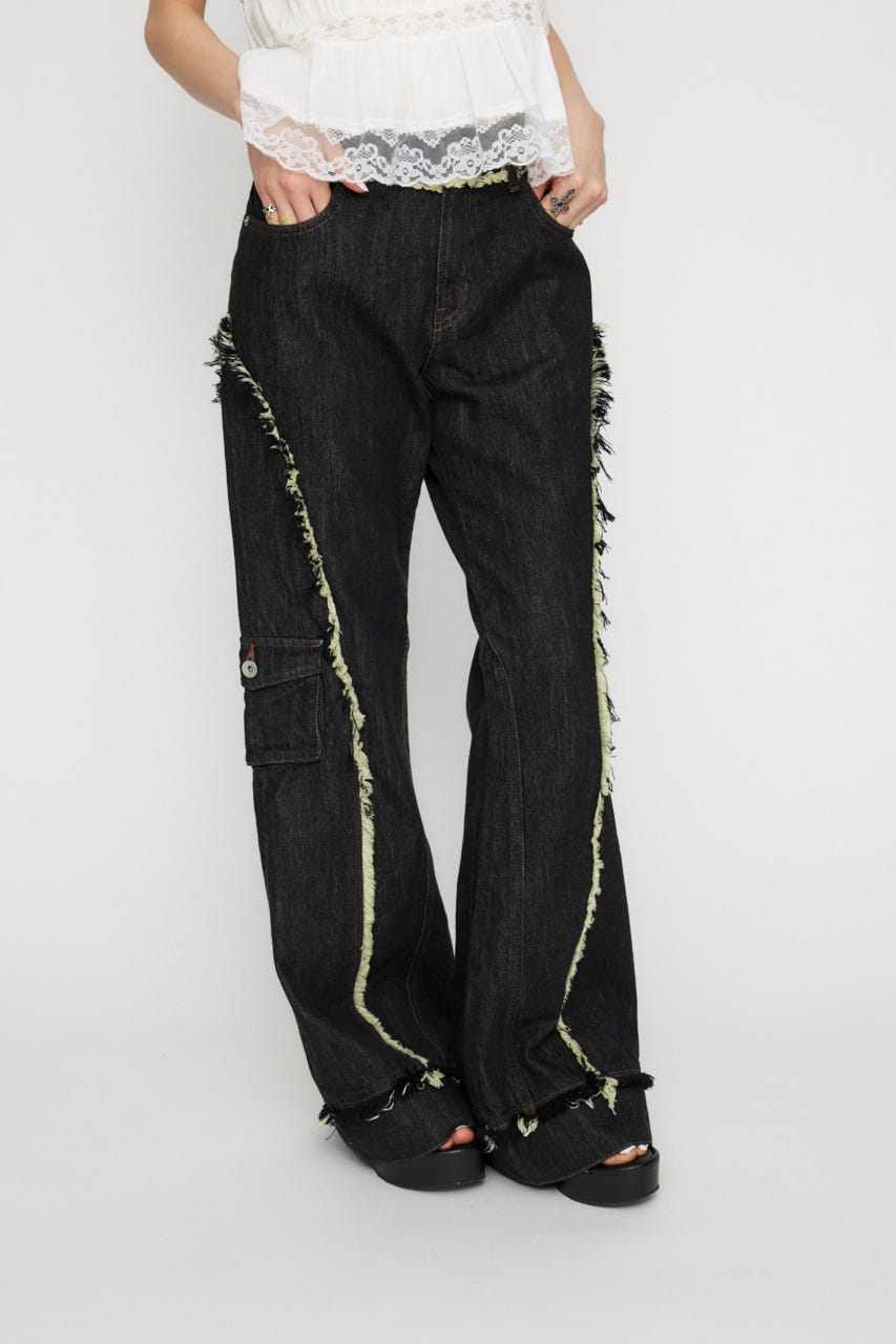 LAGUA GEM | FRINGE LINE FLARE デニム (フレア ) |SHEL'TTER