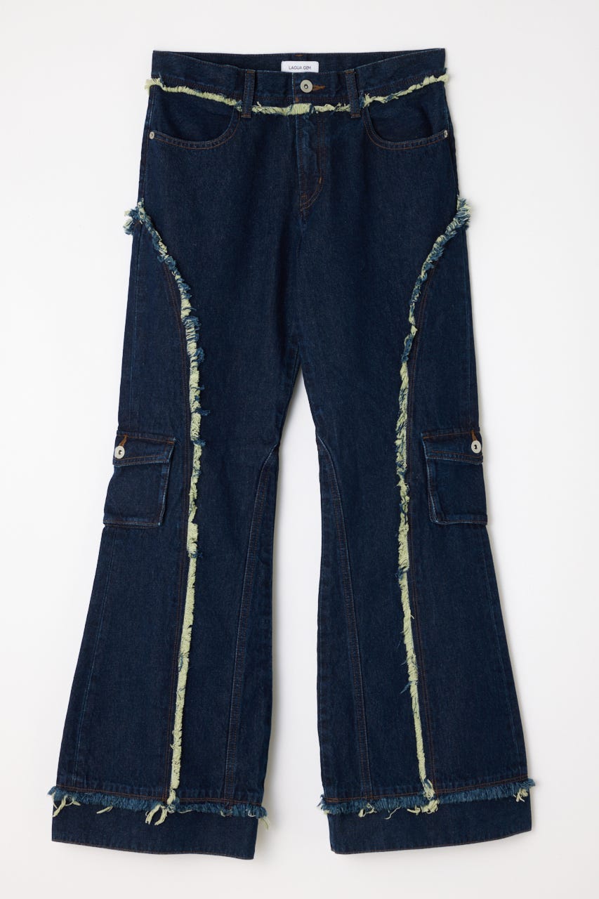 LAGUA GEM | FRINGE LINE FLARE デニム (フレア ) |SHEL'TTER