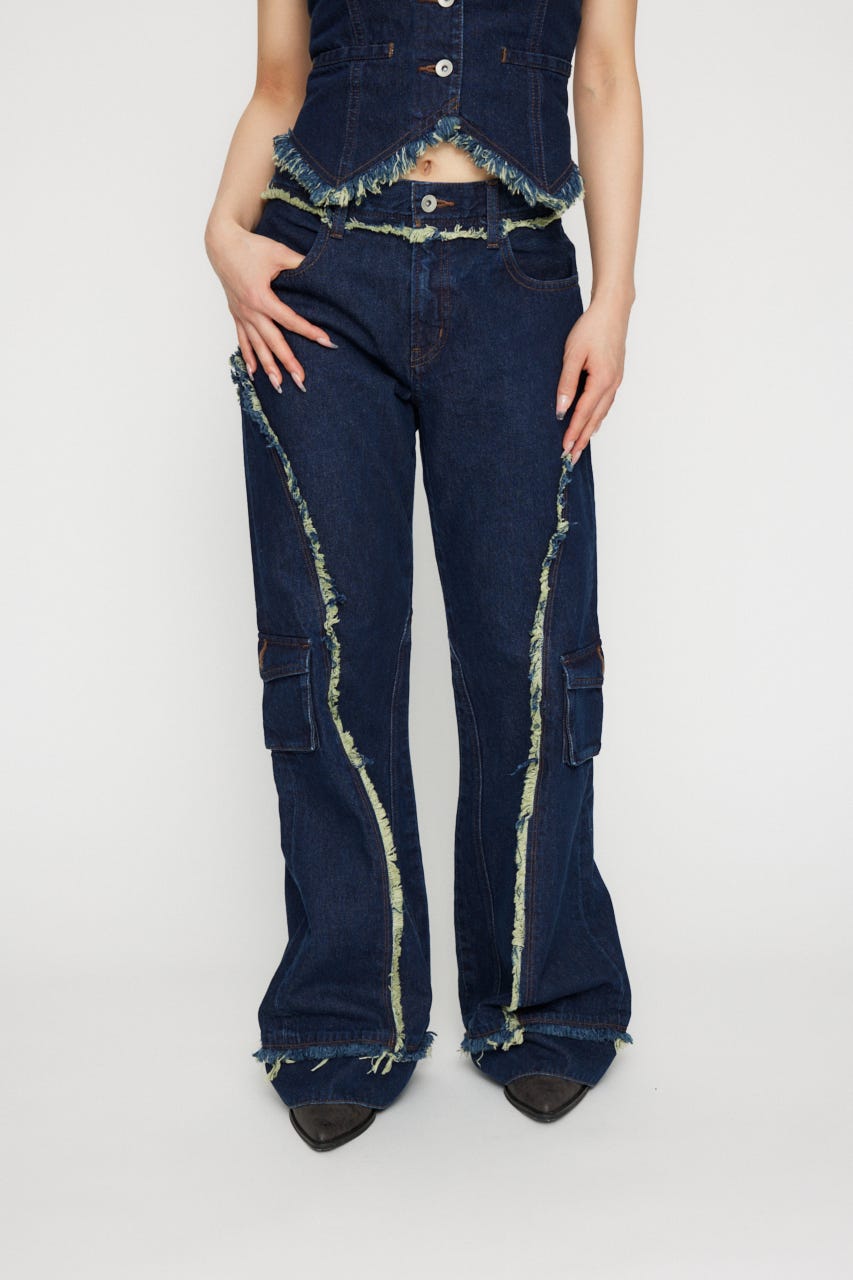 LAGUA GEM | FRINGE LINE FLARE デニム (フレア ) |SHEL'TTER