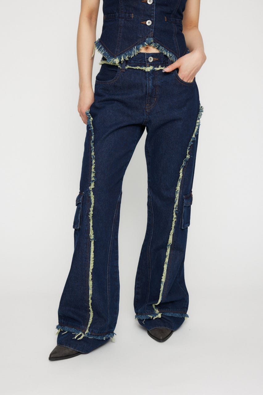 LAGUA GEM | FRINGE LINE FLARE デニム (フレア ) |SHEL'TTER