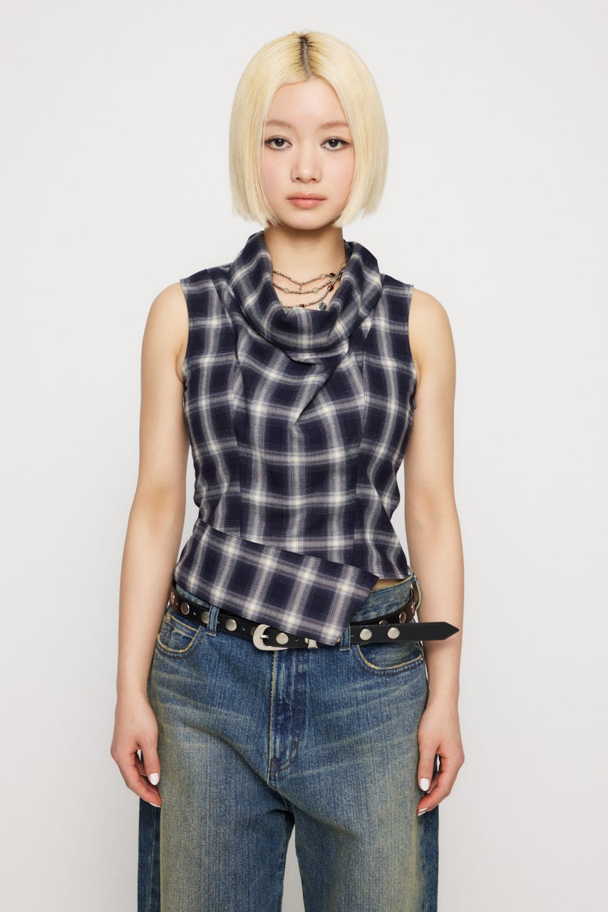 最新入荷商品一覧 | トップス NECK DRAPE CHECK | GEM LAGUA (タンクトップ |SHEL ) トップス