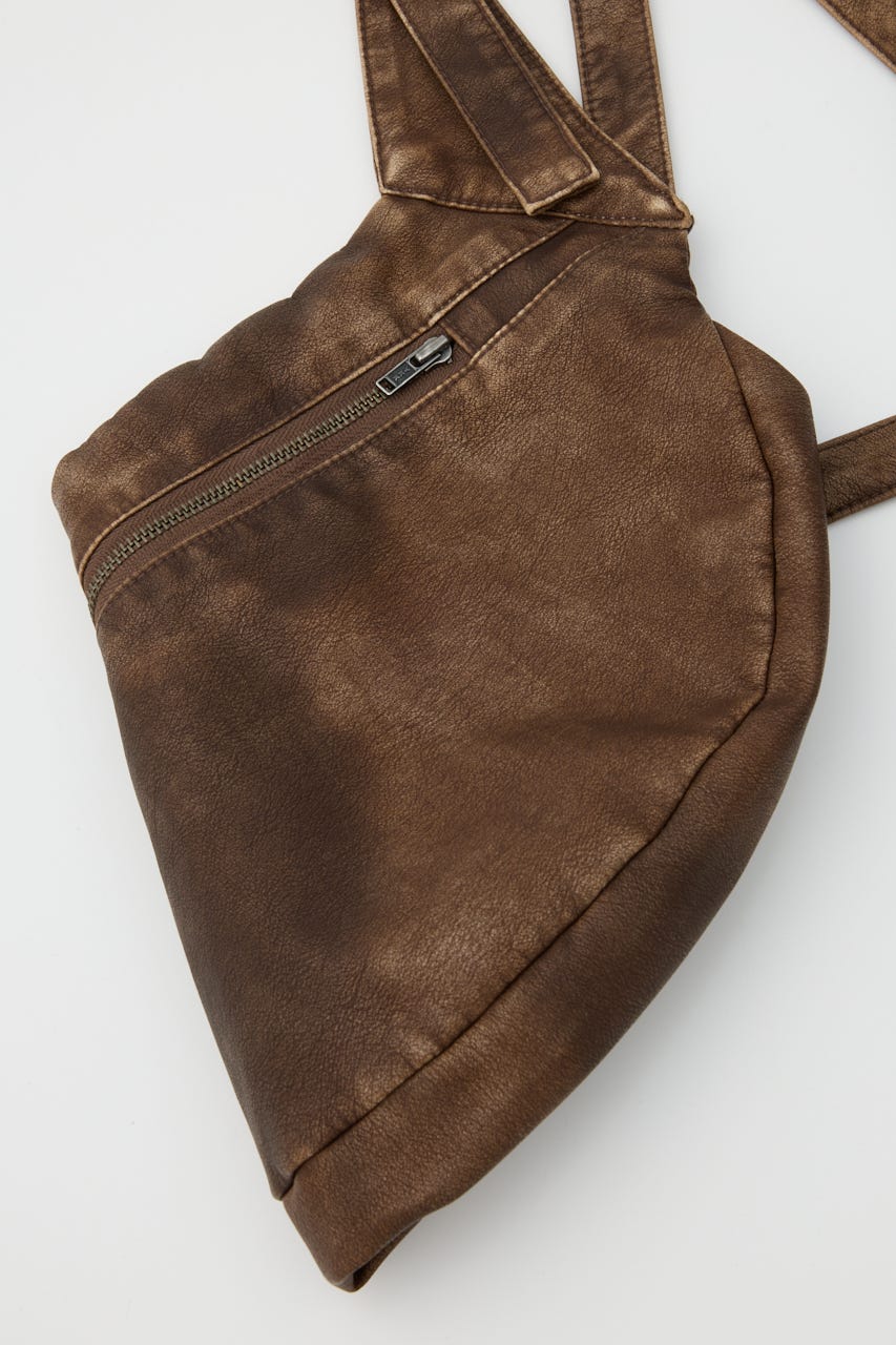 LAGUA GEM | ZIP POCKET FAUX LEATHER ベスト (タンクトップ
