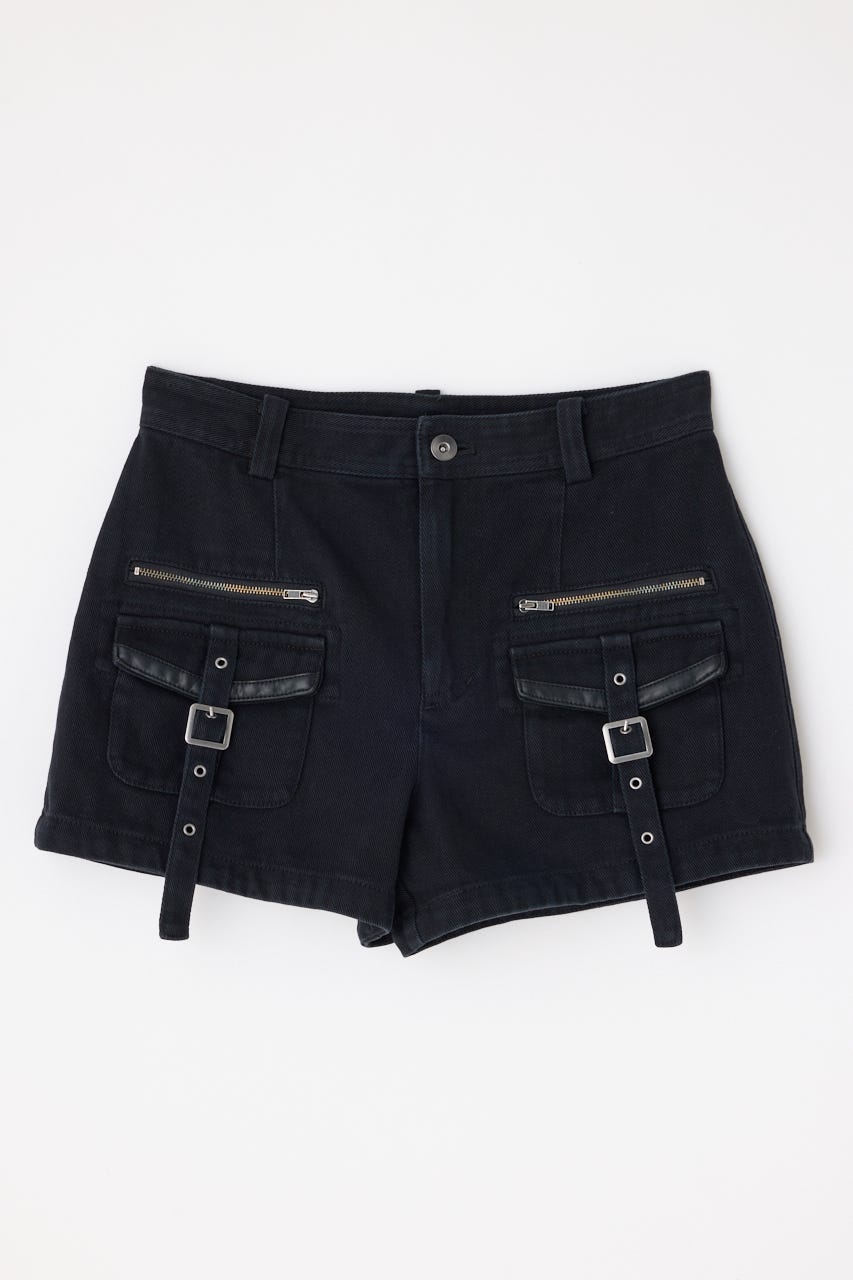 LAGUA GEM ブラック ハーフパンツ M LAGUA GEM | MILITARY POCKET COMPACT ショートパンツ (ショート