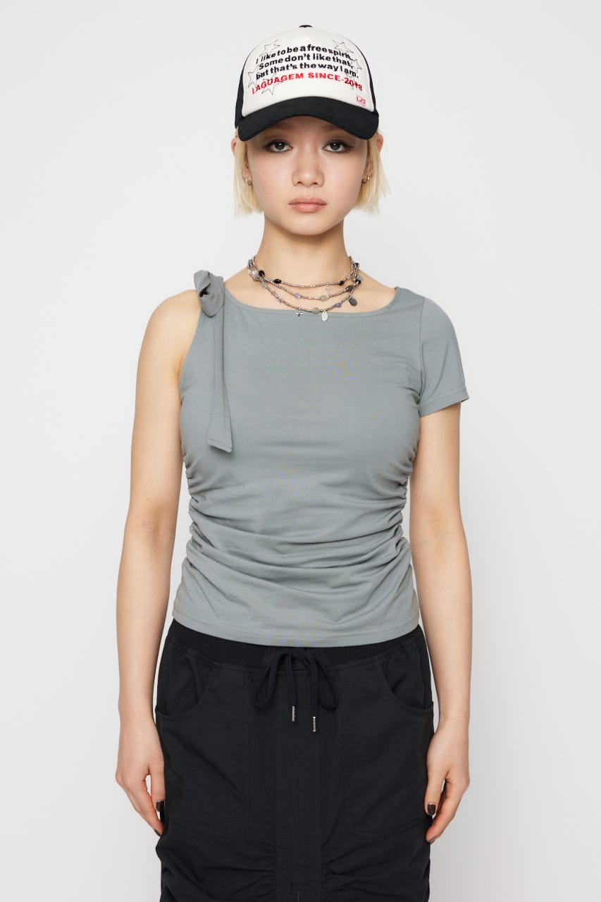 【新品未使用】ラグアジェム　SHIRRING MANYWAY ベアトップ SHIRRING MANYWAY ベアトップ（その他トップス）｜LAGUA GEM