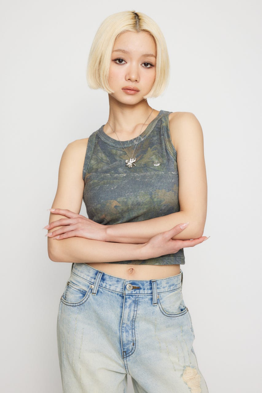 LAGUA GEM | METAL MOTIF WAFFLE タンクトップ (タンクトップ