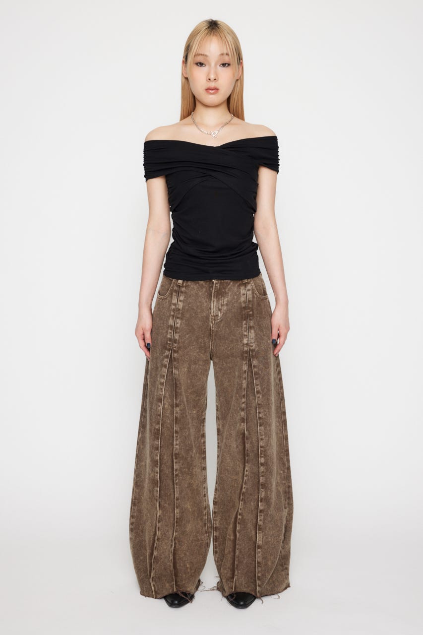LAGUA GEM | SHIRRING MANYWAY ベアトップ (ベアトップ ) |SHEL