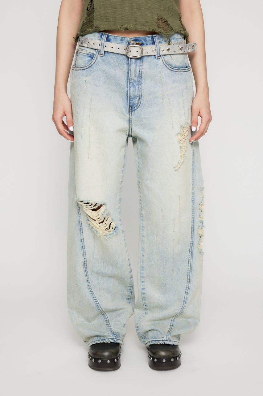 lagua gem PAINT LOOSEY CRASH デニム　BLU LAGUA GEM | PAINT LOOSEY CRASH デニム (ストレート ) |SHEL