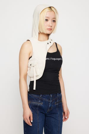 LAGUAGEM HOODIE POCKET ベスト LAGUA GEM | POCKET HOODIE デニムベスト (シャツ・ブラウス