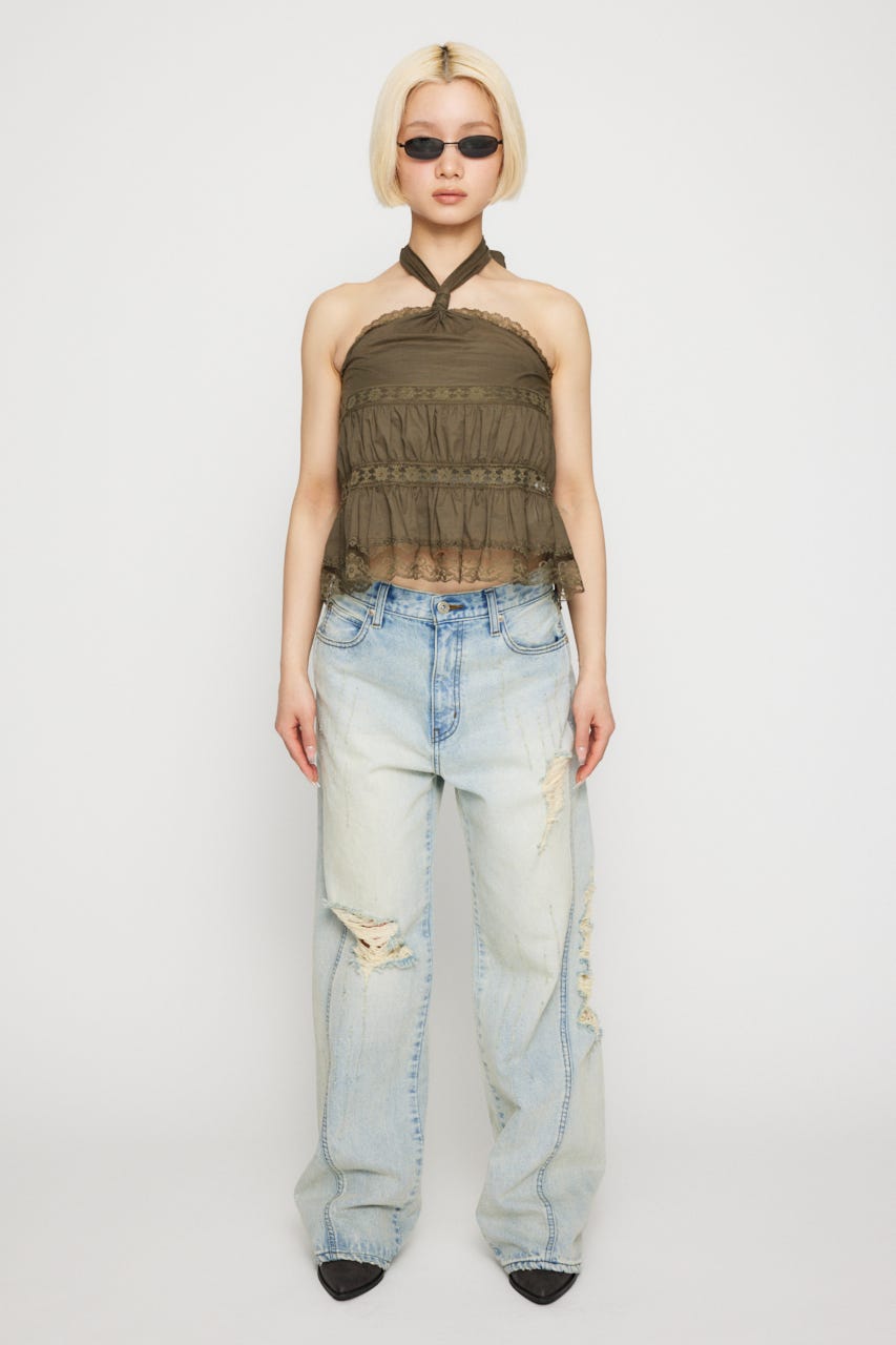 LAGUA GEM | HALTER NECK SOFT トップス (キャミソール ) |SHEL
