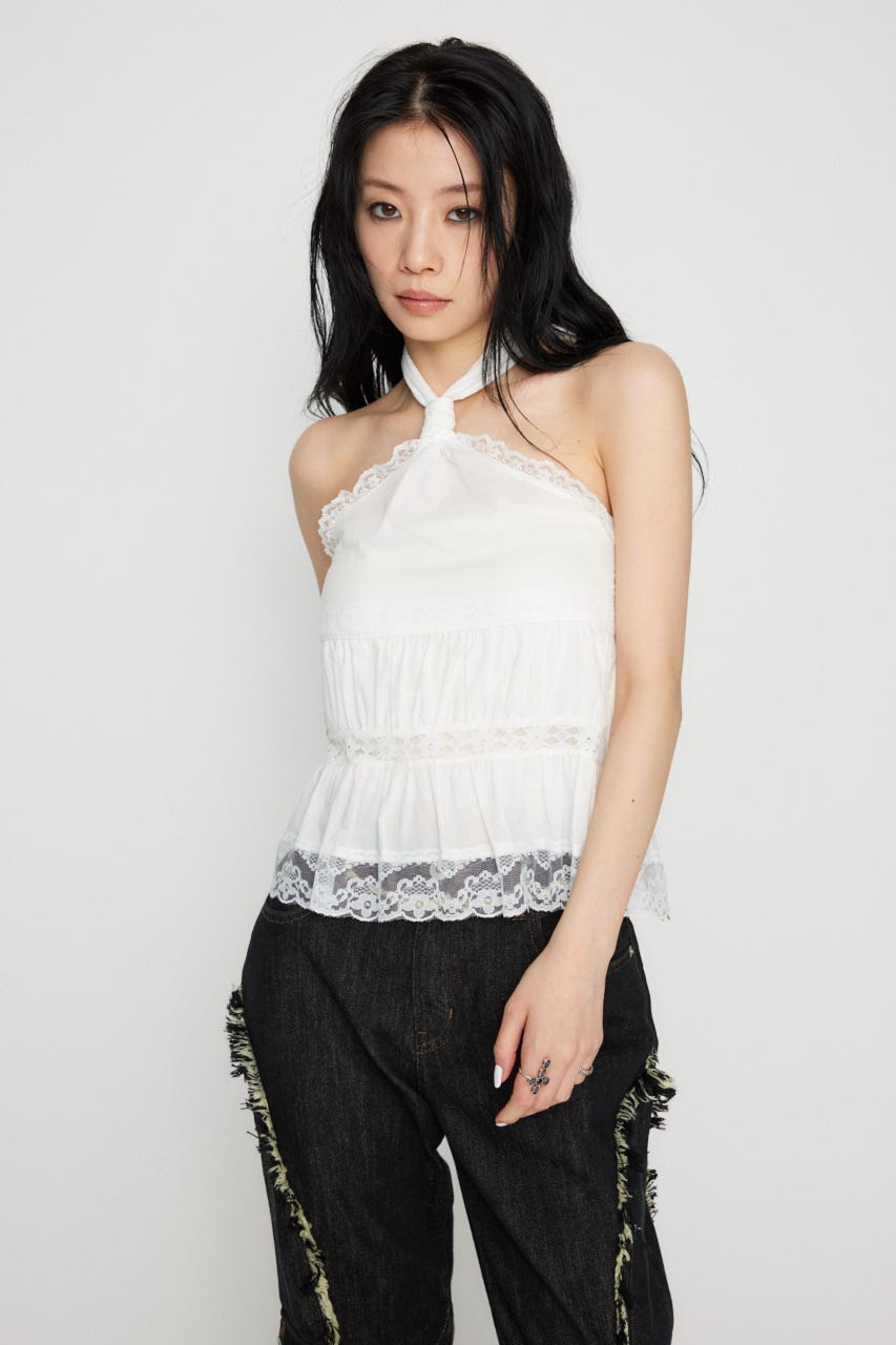 LAGUA GEM | HALTER NECK SOFT トップス (キャミソール ) |SHEL