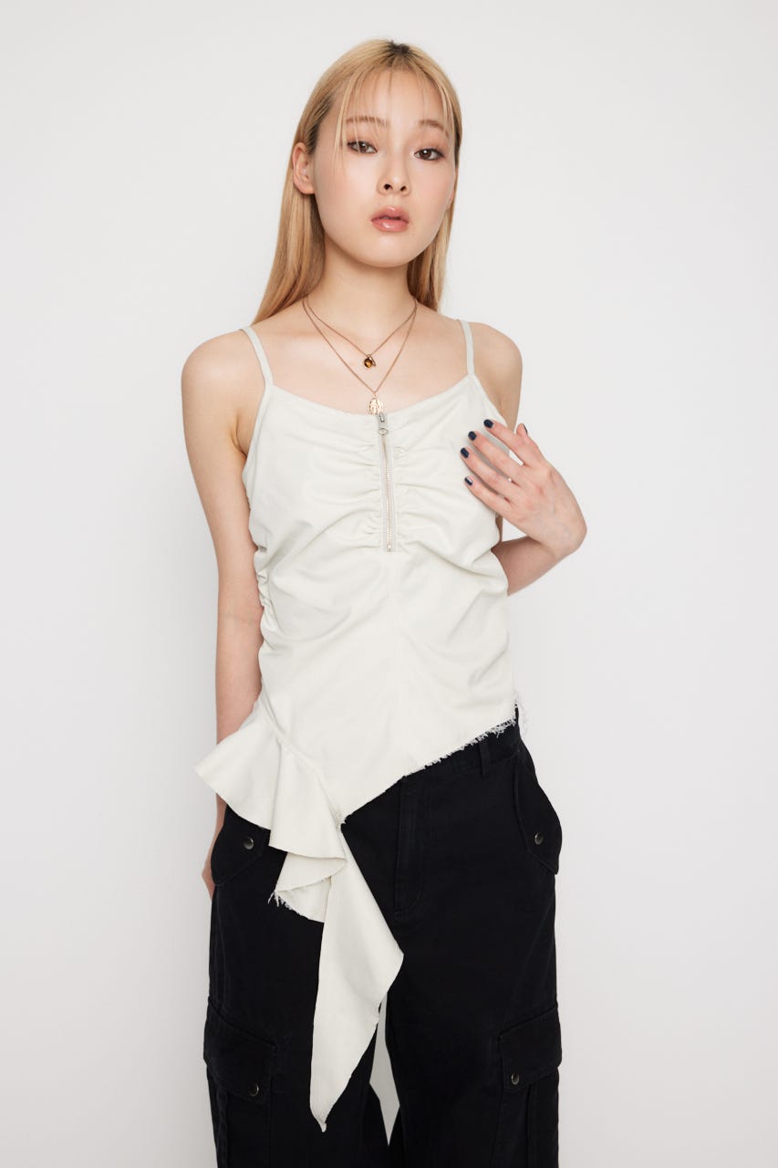 LAGUA GEM | FRONT ZIP ASYMMETRY キャミソール (キャミソール