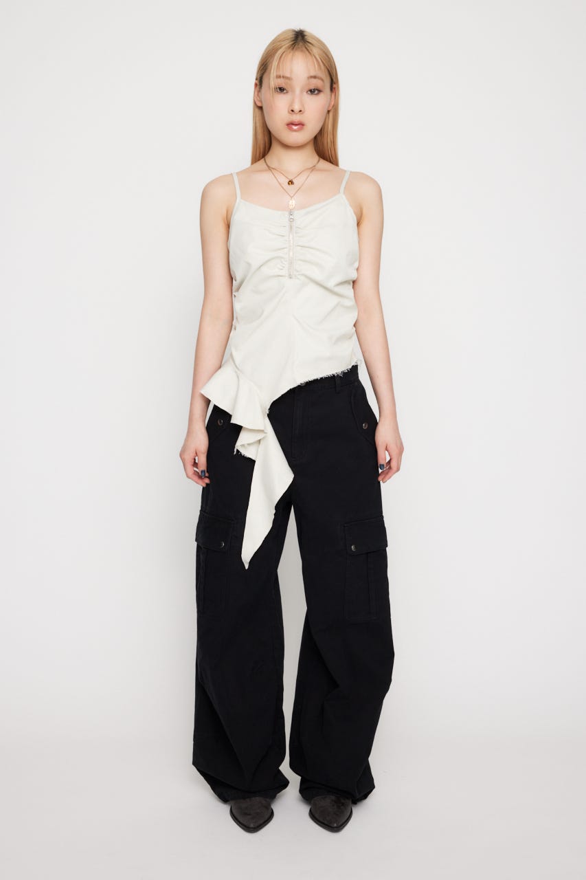LAGUA GEM | FRONT ZIP ASYMMETRY キャミソール (キャミソール