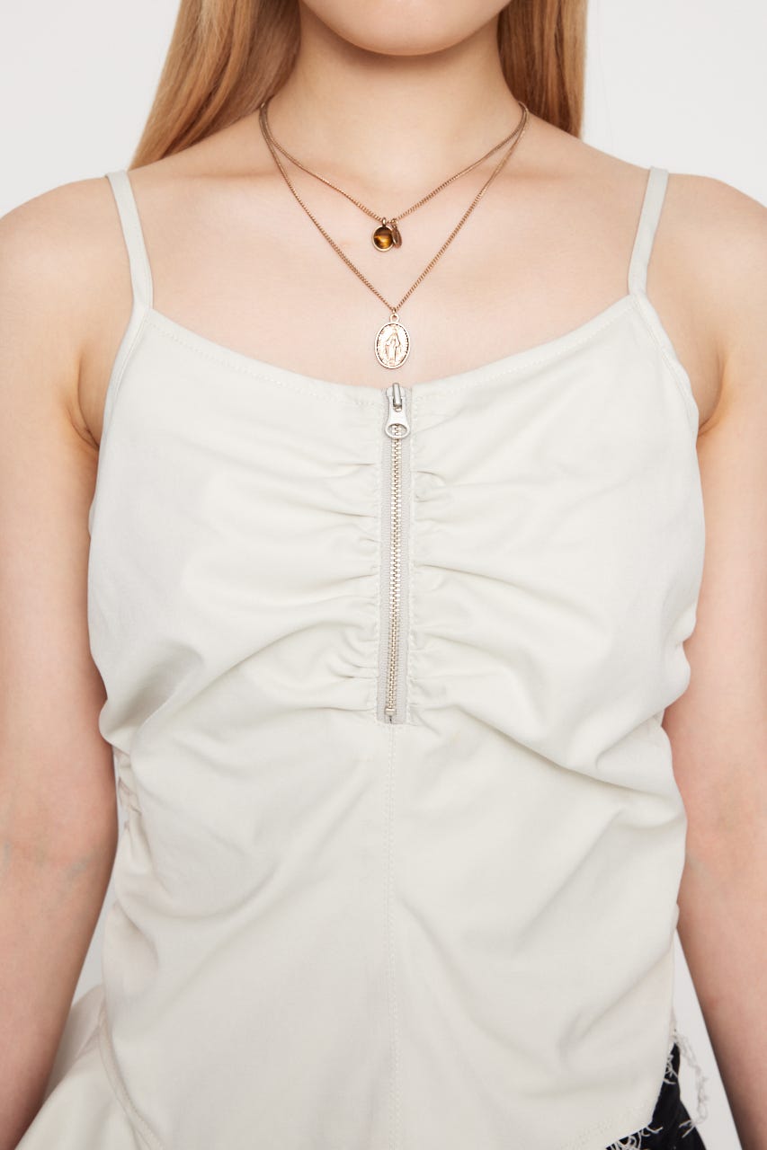 LA PEAU DE GEM フロントカットキャミソール LA PEAU DE GEM フロントカットキャミソール front cut tops