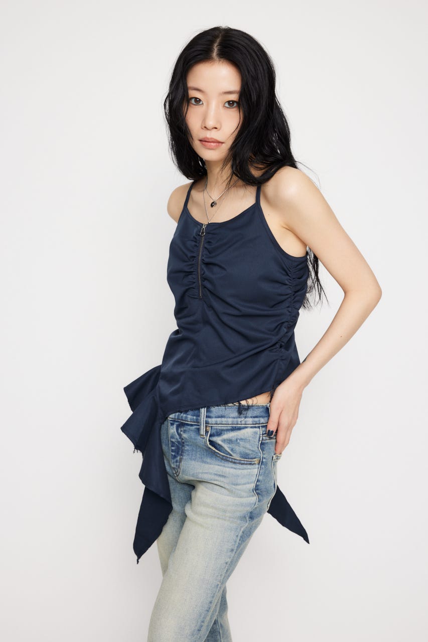 LAGUA GEM | FRONT ZIP ASYMMETRY キャミソール (キャミソール