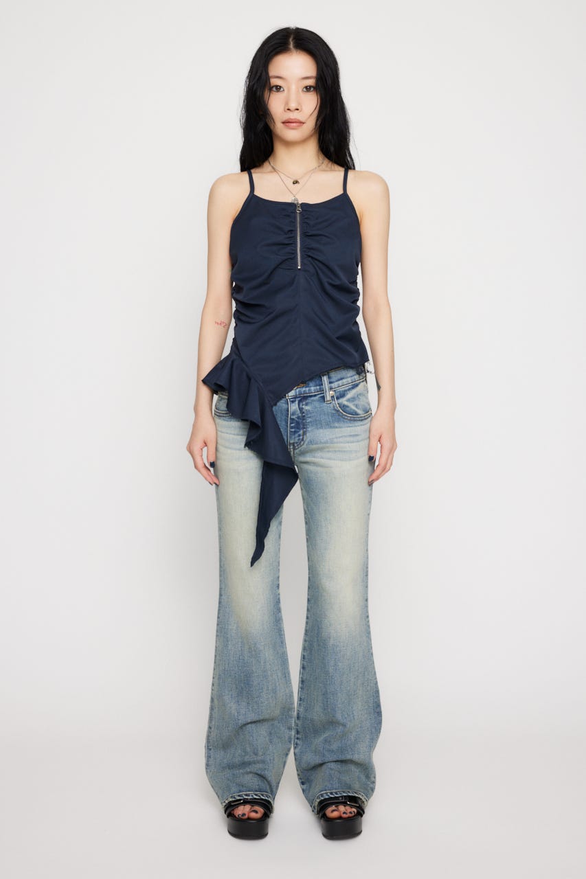 LAGUA GEM | FRONT ZIP ASYMMETRY キャミソール (キャミソール