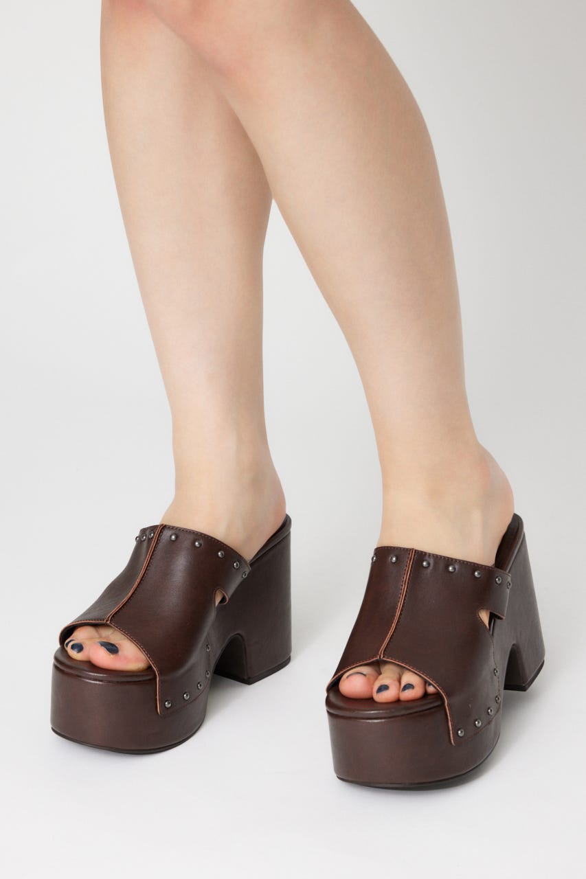 L STUD PLATFORM SANDALS メタルスタッズサンダル LAGUA GEM | PLATFORM STUDS サンダル (サンダル ) |SHEL'TTER