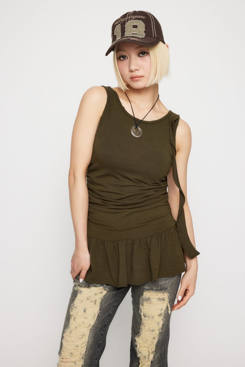 クララ LAGUA GEM | SIDE SLIT CRASH トップス (ニット ) |SHEL'TTER