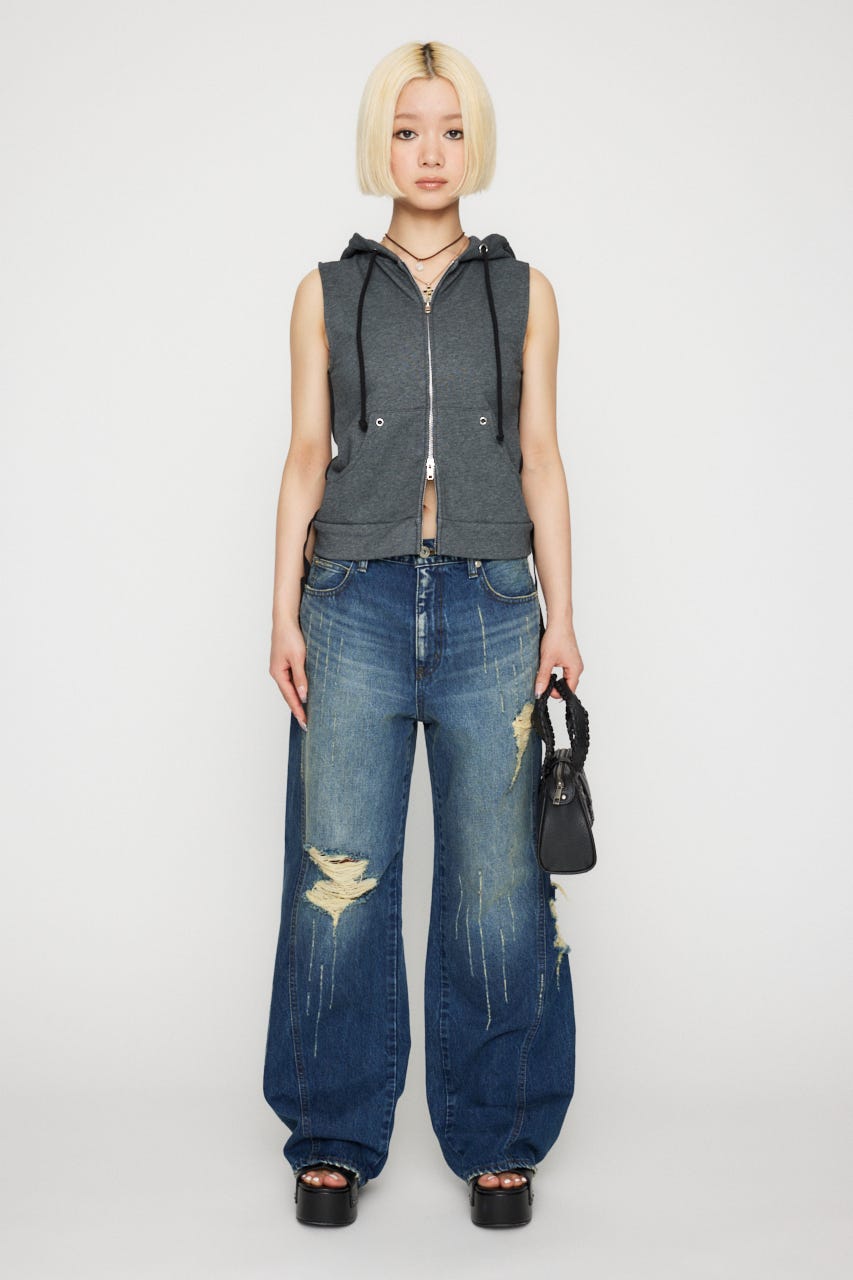 LAGUA GEM | LOOSE ARM NOSLEEVE フーディ (タンクトップ