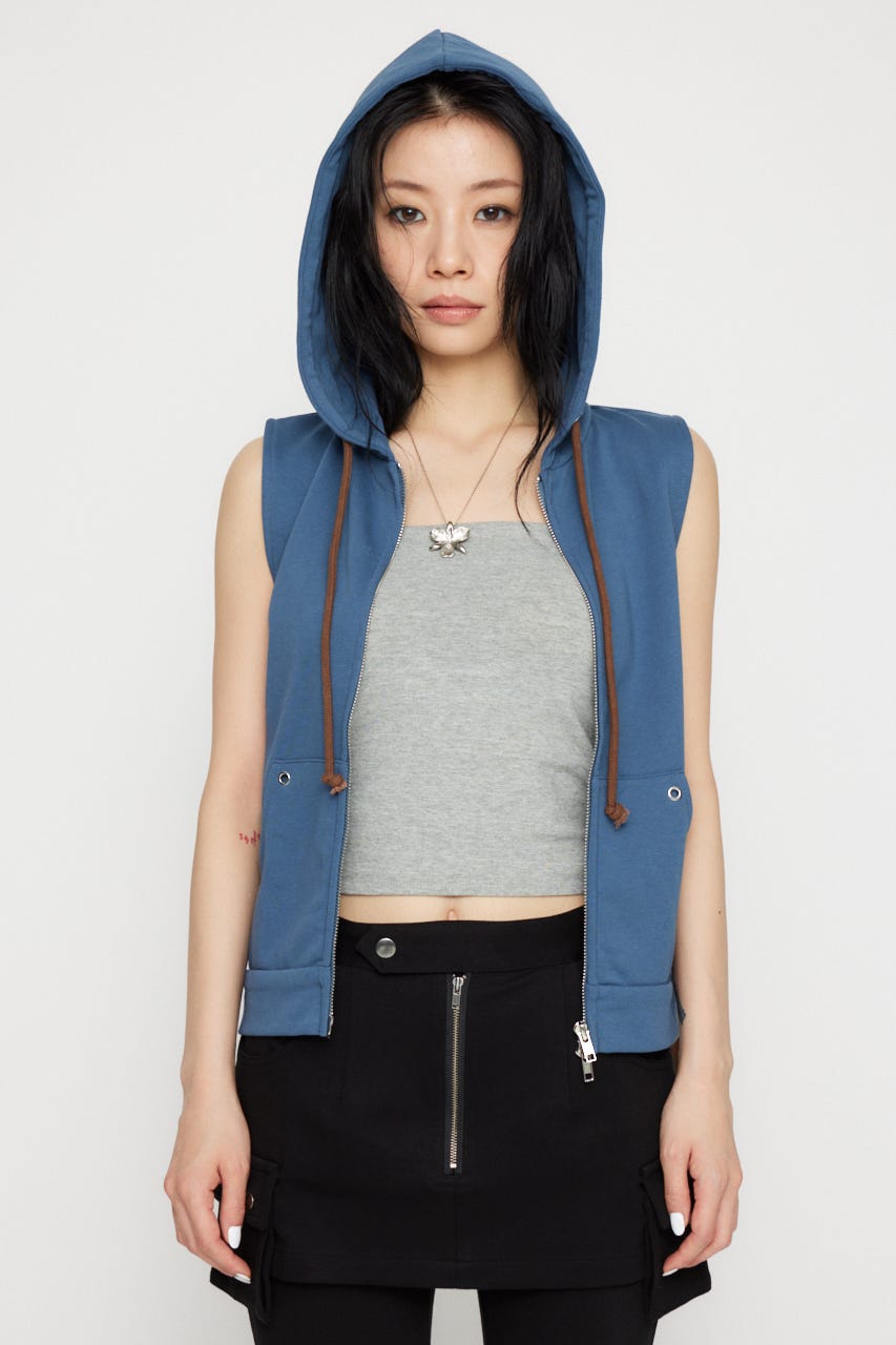 LAGUA GEM | LOOSE ARM NOSLEEVE フーディ (タンクトップ