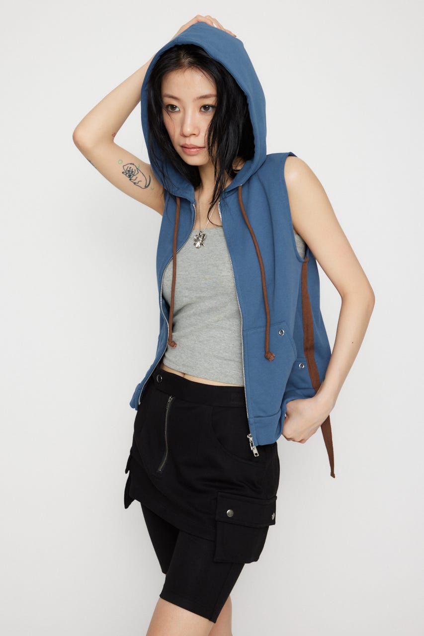 LAGUA GEM | LOOSE ARM NOSLEEVE フーディ (タンクトップ
