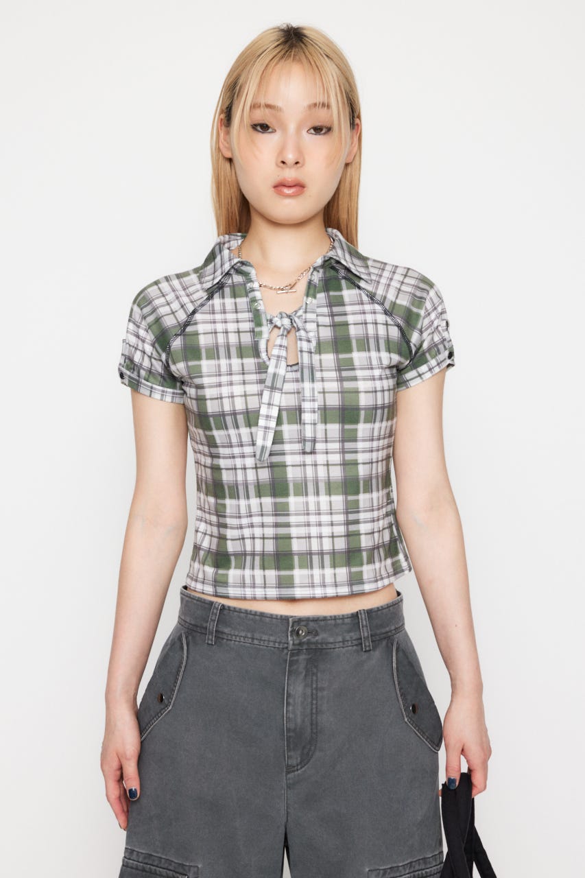 LAGUA GEM | CHECK COMPACT トップス (Tシャツ・カットソー(半袖