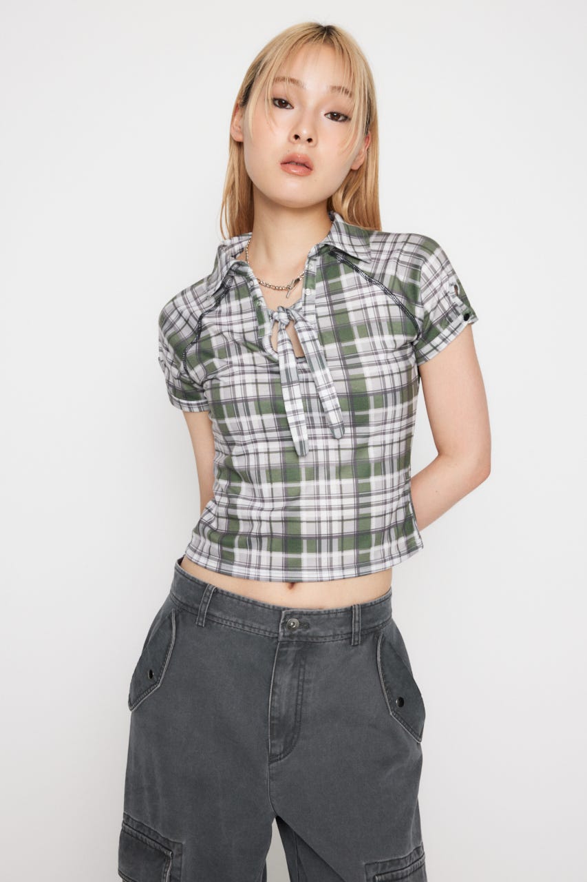 LAGUA GEM | CHECK COMPACT トップス (Tシャツ・カットソー(半袖