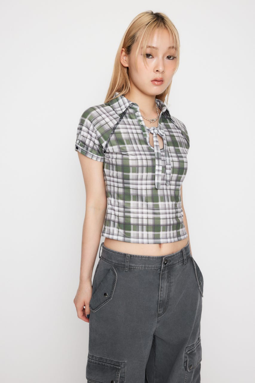 LAGUA GEM | CHECK COMPACT トップス (Tシャツ・カットソー(半袖