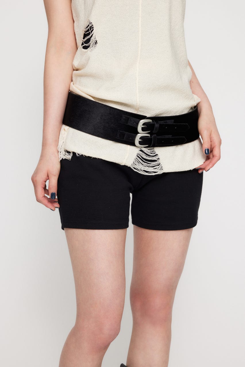 LAGUA GEM RIB KNIT ショートパンツ　ラグアジェム LAGUA GEM | RIB KNIT ショートパンツ (ショートパンツ ) |SHEL