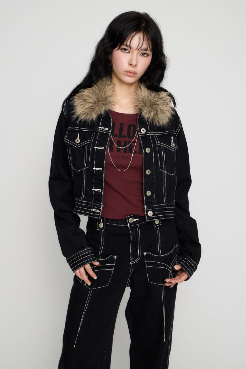 STITCH COMPACT DENIM ジャケット BLK S