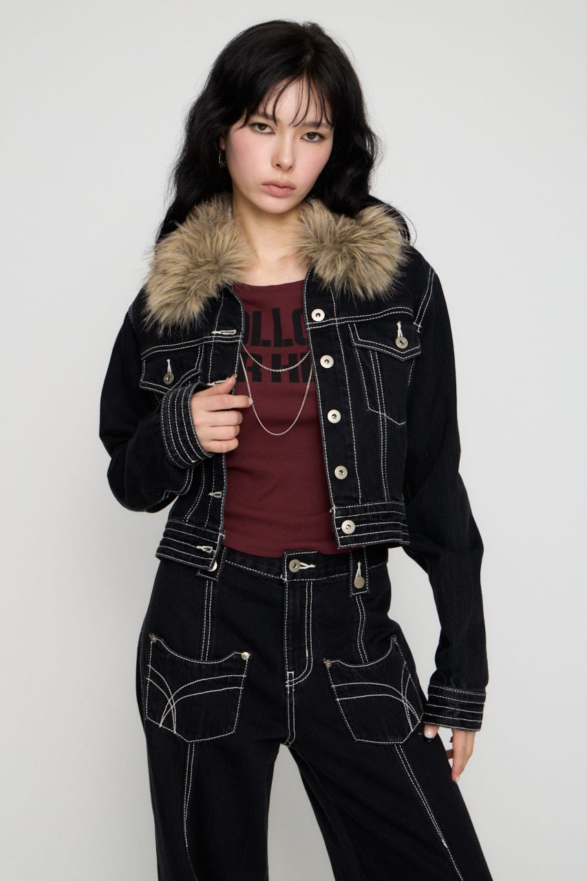 STITCH COMPACT DENIM ジャケット BLK S