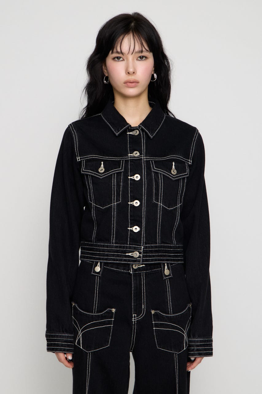 STITCH COMPACT DENIM ジャケット BLK S