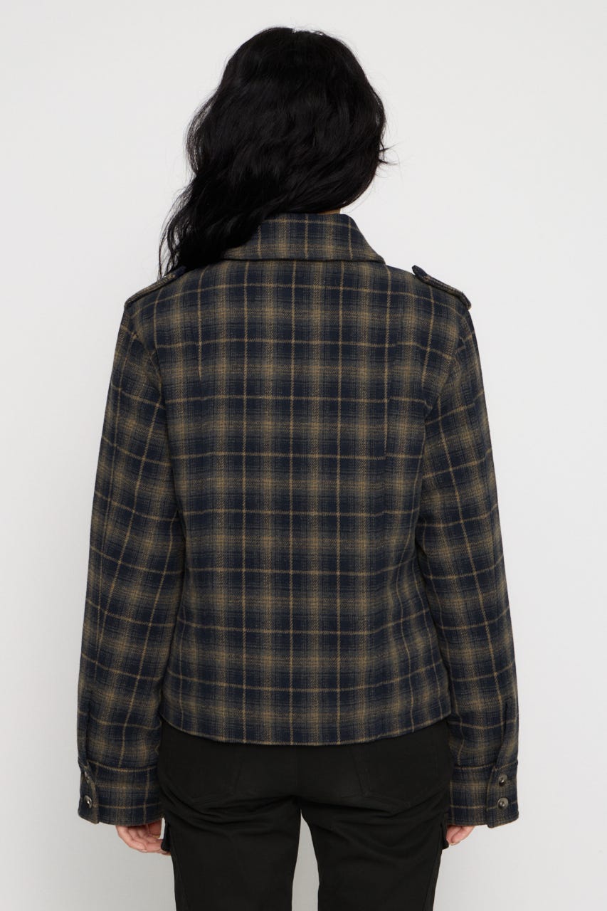 CHECK COMPACT DOUBLE コート NVY FREE