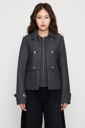 OVERLAP DOUBLE TWEED コート