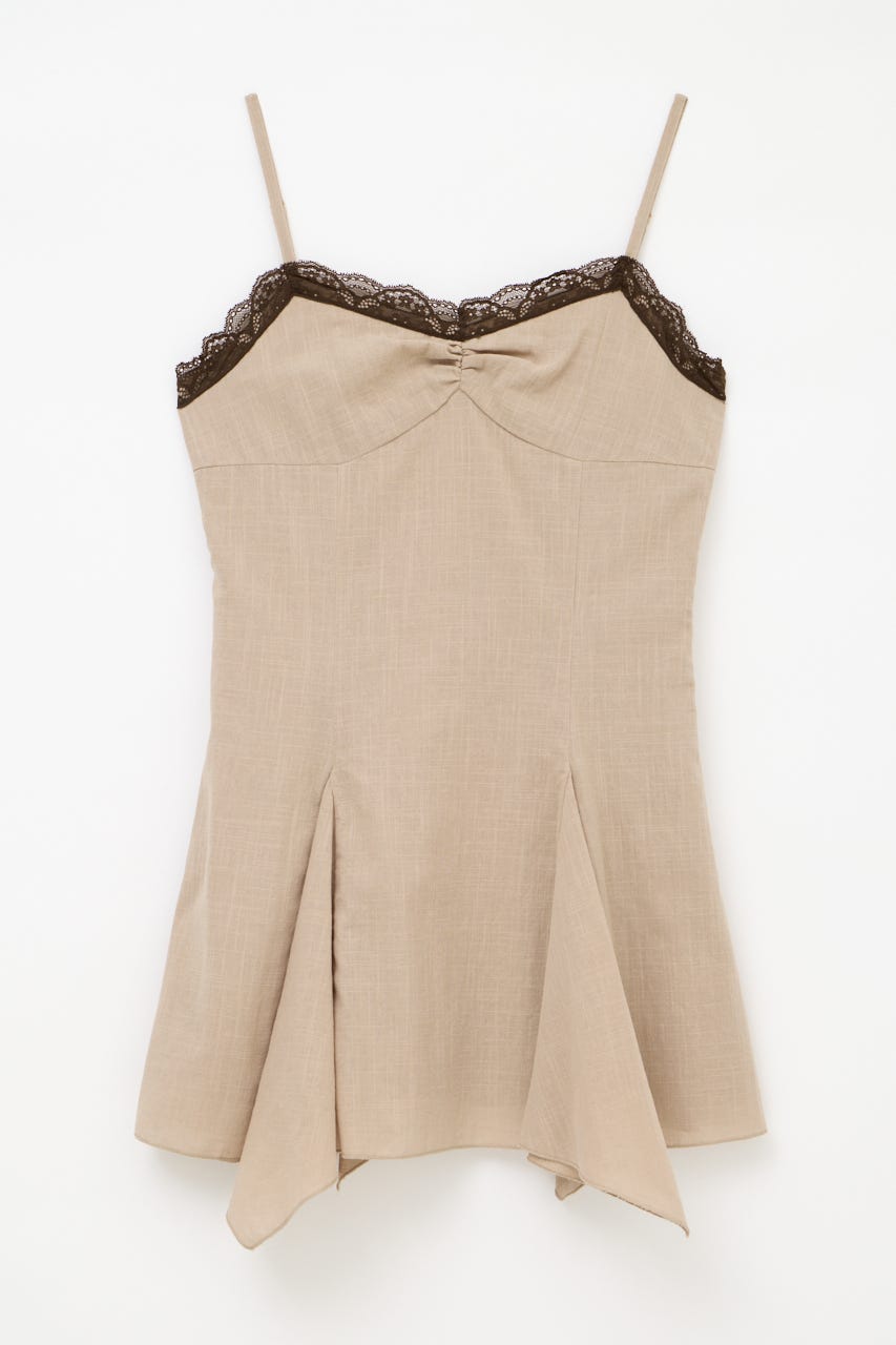 COTTON LACE CAMI チュニック BEG M