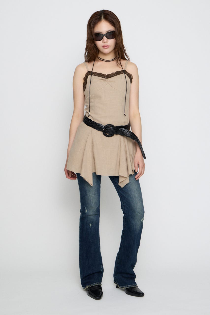 COTTON LACE CAMI チュニック BEG M