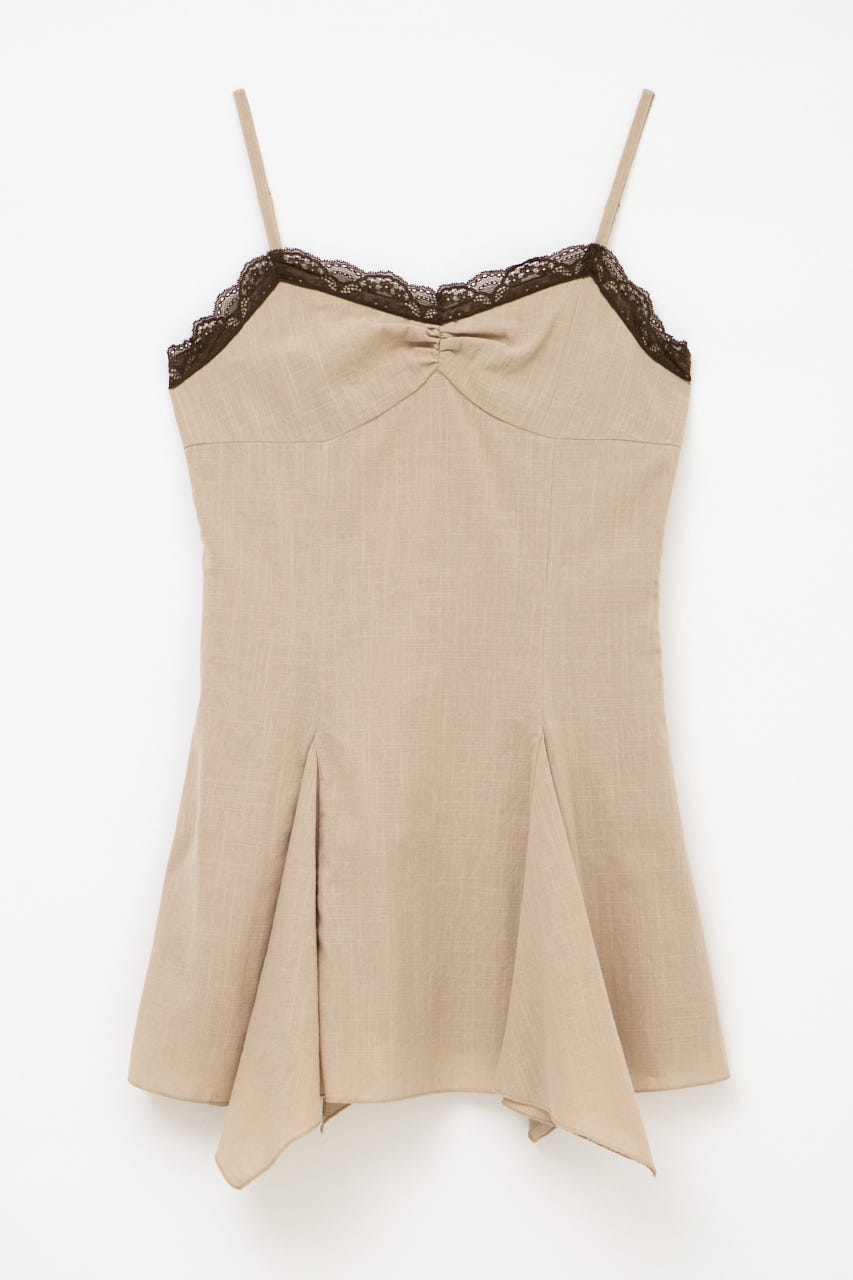 COTTON LACE CAMI チュニック BEG M