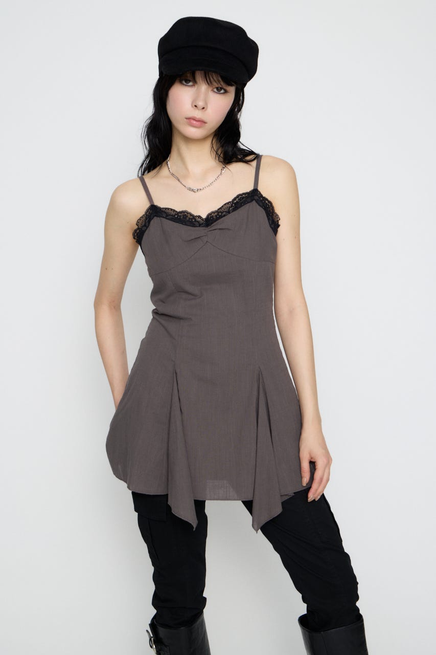 COTTON LACE CAMI チュニック C.GRY M
