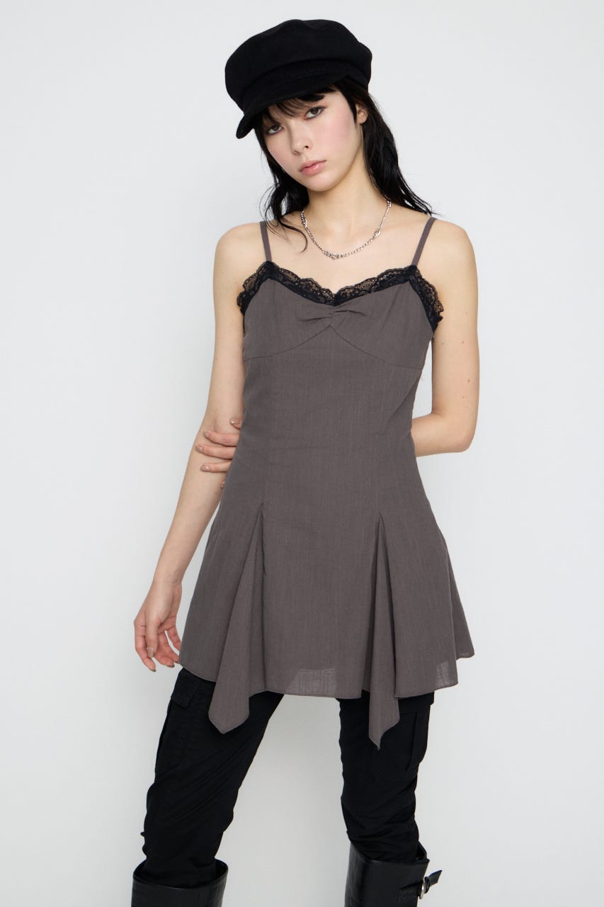 COTTON LACE CAMI チュニック C.GRY M