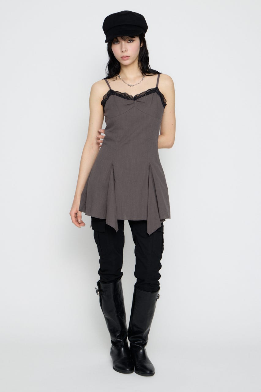 COTTON LACE CAMI チュニック C.GRY M