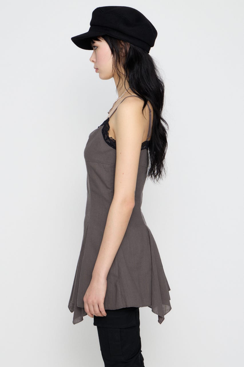 COTTON LACE CAMI チュニック C.GRY M