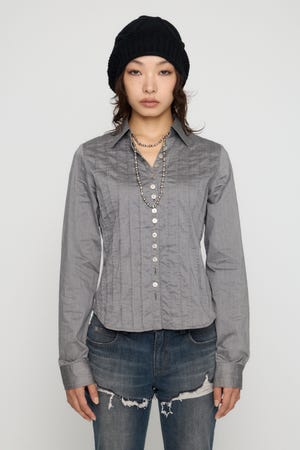 PIN TUCK BUTTON シャツ