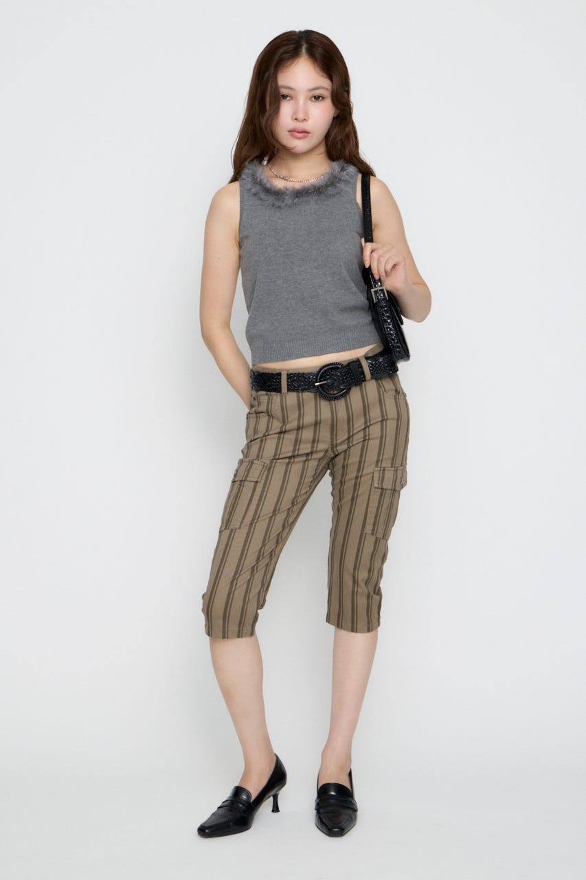 COTTON POCKET CAPRI パンツ BEG S