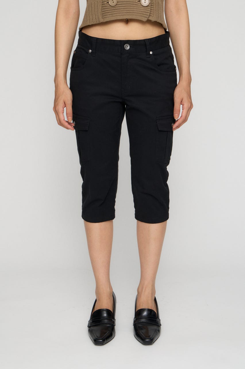 COTTON POCKET CAPRI パンツ BLK S