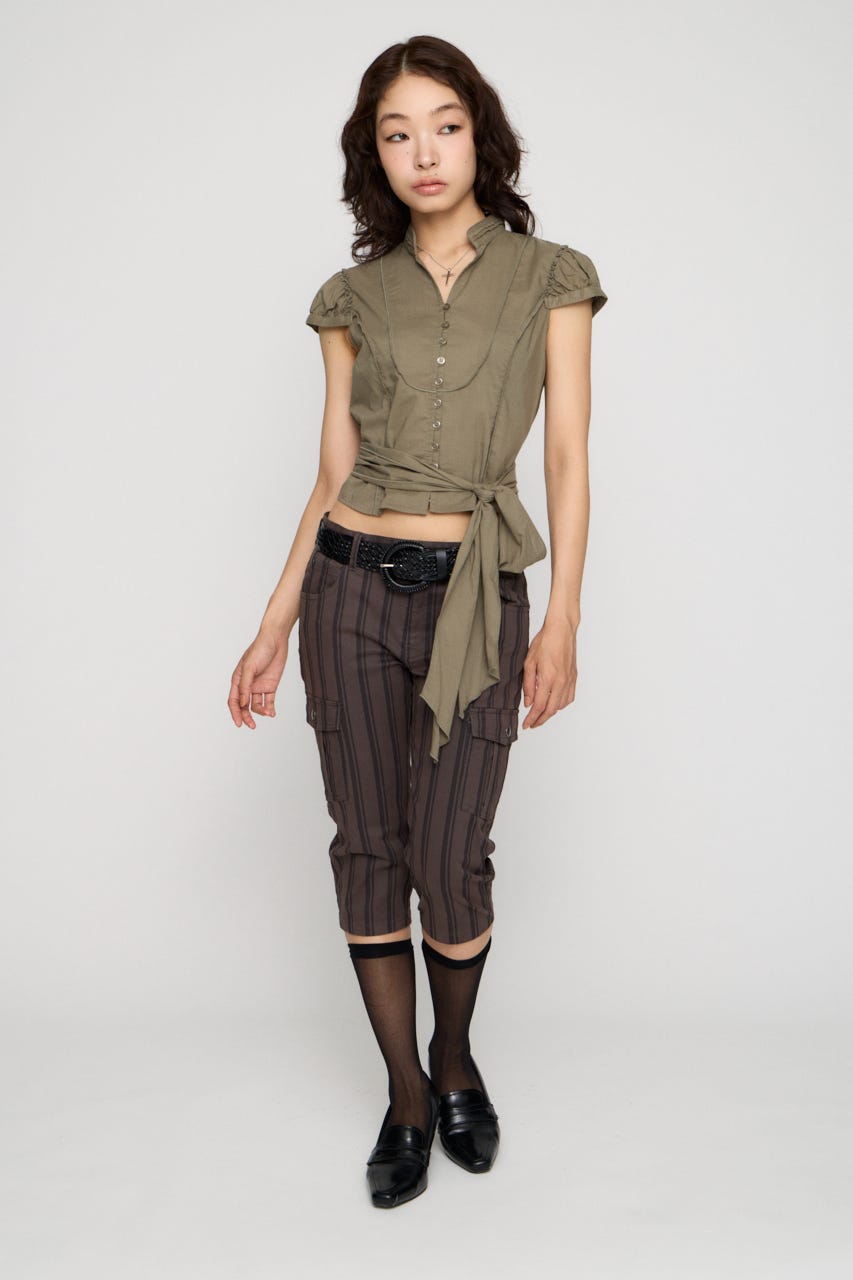 COTTON POCKET CAPRI パンツ C.GRY XS